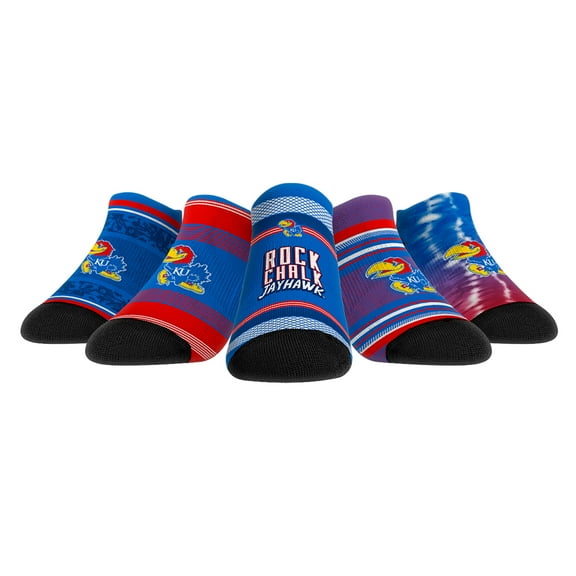 Unisex Rock Em Socks Kansas Jayhawks Super Fan Five-Pack Low-Cut Socks Set