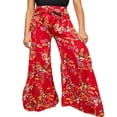 thumbnail image 2 of Boho Pantalons de Plage pour Femmes Taille Haute Décontractée Ample Jambe Large Droite Imprimée, 2 of 5