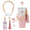 Pink and Pearl, variant on Biddlebee Tumbler Accessory Set with Water Bottle Handle, Straw Topper, Charm Hook & Lip Balm Holder, Purple