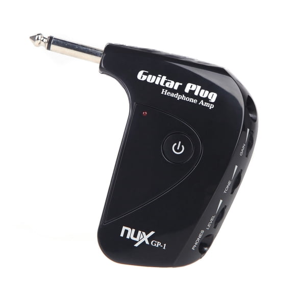 NUX NUX GP-1 Compact Guitar Headphone Amp with Built-In Distortion, Black, Portable Design