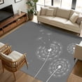 thumbnail image 2 of 5x8 Area Rugs, Grey Dandelion Non-Skid Rubber Backing Large Rectangle Rugs - Living Room Bedroom Home Office, Abstract Art Simple Floral Indoor Floor Mat Carpets Washable Rug, 2 of 9