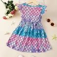thumbnail image 4 of Esaierr Girls Print Dresses for Kids Toddler,Newborn Princess Dress Baby Summer Dress Ruffle Sleeve Dress Comfortable Cute Casual A-line Dress for 18M-6Y, 4 of 8