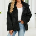thumbnail image 2 of CharmCyan Women's Winter Fashion Casual Lapel Plush Mid-length Coat Black L, 2 of 2