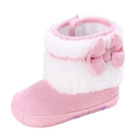 

QYZEU Non Slip Booties for Babies Boots Toddler Size 3 Boots Snow Kids Girls Boys Warm Boots Slip Rubber Sole Toddler Winter Crib Shoes