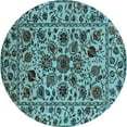 thumbnail image 1 of Ahgly Company Indoor Round Oriental Light Blue Industrial Area Rugs, 3' Round, 1 of 4