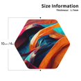 thumbnail image 3 of Disketp Abstract Fabric Color Waves Funny Coasters,6 Pcs Leather Coasters with Holder, Perfect Housewarming Hostess Gifts,Protect Furniture from Water Marks Scratch and Damage,Hexagon, 3 of 7
