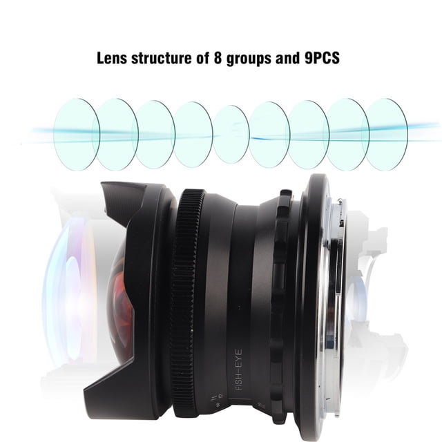 Lentes Akozon, Lente Ojo De Pez De 7,5 Mm F2.8 Para Cámara Sin Espejo, Actualización Optimizada De Imágenes, Montura Z Lente Ojo De Pez De 7,5 Mm F2.8, Montura Z