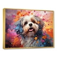 thumbnail image 2 of Designart "Serenading Shih Tzu In Pop Art" Animals Dog Floater Framed Canvas Wall Art, 2 of 5