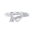 thumbnail image 3 of EDHITNR Heart-Shaped Spinning Ring, Adjustable Cubic Zirconia Fashion Jewelry, Mysterious Spinner Ring Gift for Women Men Teens Birthday Christmas Valentine, Silver, 3 of 3
