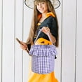 thumbnail image 5 of Mifelio Halloween Treat Bag, Trick or Treat Candy Bag, Fabric Plaid Candy Bucket Bag with Handle, Reusable Halloween Tote Bag for Kids, Party Favors, Candy Collection and Holiday Gifts, 5 of 5