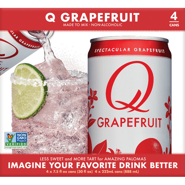 Q Drinks Grapefruit Cocktail Mixer, 4 pack, 7.5 fl oz cans