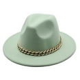 thumbnail image 2 of SPRING PARK Autumn Winter Men Women Ethnic Felt Fedora Hat Wide Brim Hats with Chain Belt Buckle, 2 of 2
