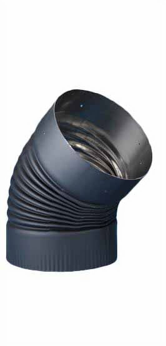 Heat-Fab 2611B 6 in. Non-Adjustable Black Elbow - 22 Gauge