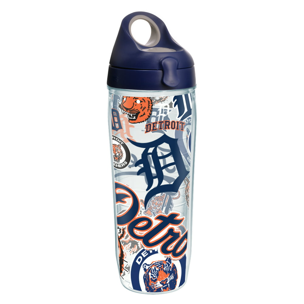MLB Detroit Tigers All Over 24 oz Water Bottle with lid - Walmart.com ...