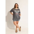 thumbnail image 5 of TIYOMI Plus Size Shirts for Women 3X Oversized Womens Tops Grey Vintage Tee Summer Slit Short Sleeve Tops Crewneck Shirts Eagle Graphic Tee Casual T-Shirt Summer Tee 3XL 22W 24W, 5 of 7