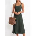 thumbnail image 5 of PRETTYGARDEN Spring Dresses for Women Summer Casual Sleeveless Square Neck A Line Knit Pleated Midi Cocktail Party Dress, 5 of 8
