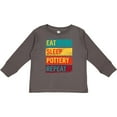 thumbnail image 3 of Inktastic Ceramics Eat Sleep Pottery Repeat Boys or Girls Long Sleeve Toddler T-Shirt, 3 of 5