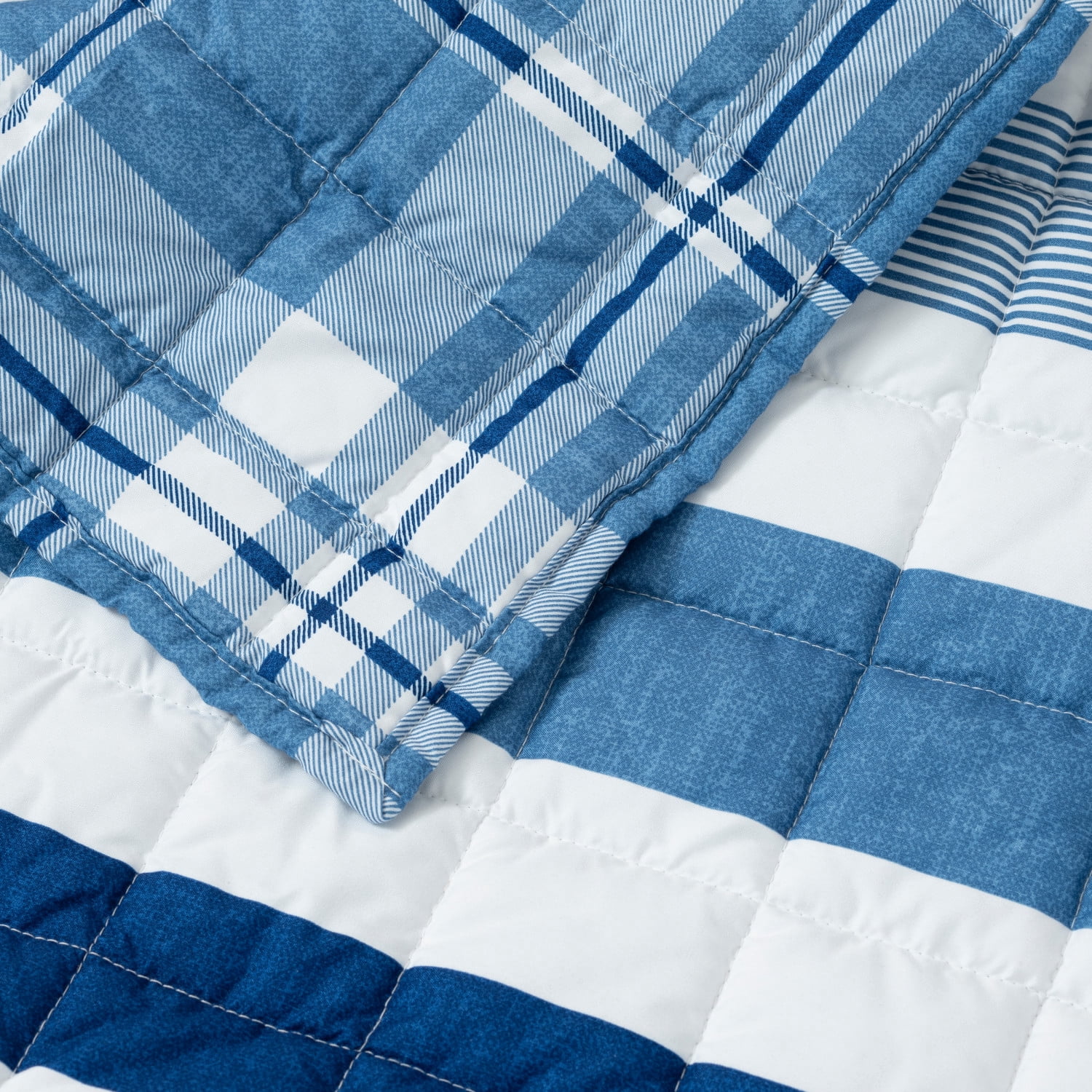 Martha Stewart Everyday 3 Piece Quilt Set - King, Equestrian Stripe