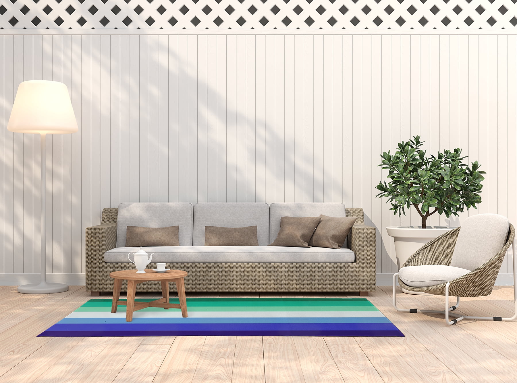 Simply Daisy 5' x 7' Gay Gay Chenille Indoor/Outdoor Rug