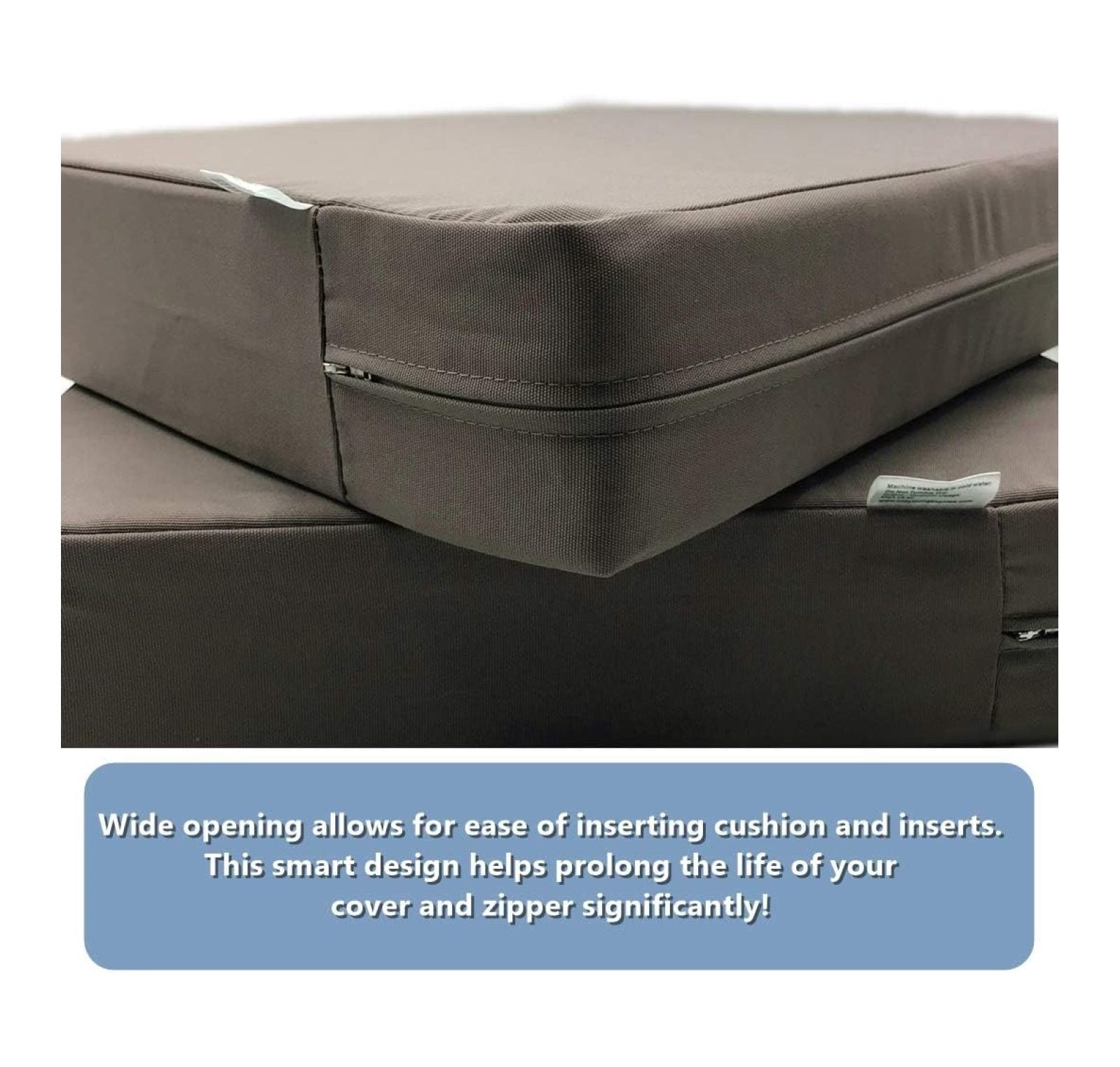 LXKJ Indoor Outdoor Water High UV Resistant Patio Chair Cushion Cover (Timeless Taupe, 22"x22"x4" (4 Covers))