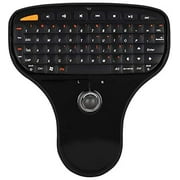 Keyboard with Trackball Mouse, Wireless Multimedia Keypad QWERTY Layout, Mini USB Keyboard with Built-in Receiver Range