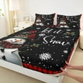 thumbnail image 3 of Homewish Kawaii Snowman 4 Pieces Queen Sheet Sets For Children Teens Adults,Happy Christmas Xmas Ultra Soft Flat Sheet,Red Sparrow Queen Fitted Sheet,Super Cozy Room Decor, 3 of 7
