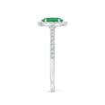 thumbnail image 3 of ANGARA Natural Oval Emerald Halo Ring with Diamond Accents in 14K White Gold for Women (Size-7x5mm) | May Birthstone, Birthday, Anniversary, Jewelry Gift for Women | Natural Emerald Ring, 3 of 10