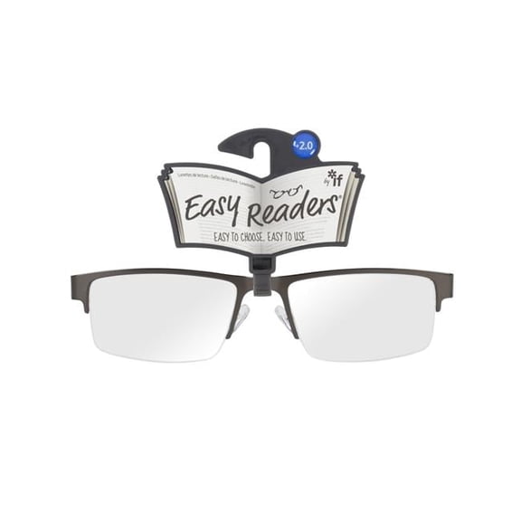 Easy Readers Half-Frame Metal Glasses, Plus - 2.0