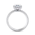 thumbnail image 3 of BEST Jewel 14K White Gold Plated Halo Engagement Ring - 1.9 Ct Emerald Cut Moissanite Ring for Women - Elegant Proposal Ring - Classic Wedding Jewelry for Her - Engagement Gift for Wife, 3 of 4