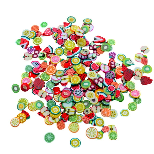 1000pcs Nail Art Clay PP Fingernail Decoration for Kids Accessory PP Home DIY Slice Accessory, Fruit