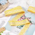 thumbnail image 6 of 2 Roll 15.3 Yards Ethnic Style Jacquard Ribbon Flat with Bronzing Floral Pattern Ribbon Yellow Embroidery Jacquard Trim Vintage Fabric Sewing Ribbon for Clothing Embellishment Decoration, 6 of 9