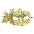 thumbnail image 1 of 2025 Femmes Maquillage Danse Protection Visage Peint avec Poudre d'Or Demi-Visage Carnaval Fête Protection Visage, 1 of 3