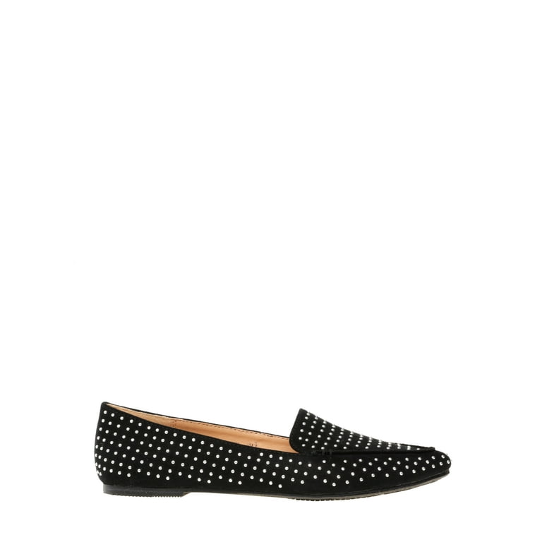Time and Tru Women s Embellished Feather Flat Wide Width Available Walmart
