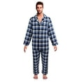 thumbnail image 2 of Classical Sleepwear Men’s 100% Cotton Flannel Pajama Set, Size Small Blue, 2 of 2