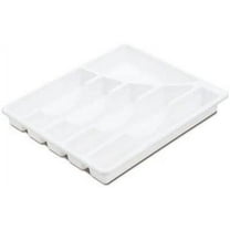 Sterilite 15758006 14" x 11.88" x 1.88" White 6 Compartment Cutlery Tray