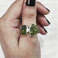 thumbnail image 4 of Natural Peridot Ring, Raw Peridot Gemstone Ring, August Birthstone, Adjustable, 2 Stone, 925 Sterling Silver, Womens Ring, Christmas, Thanksgiving, Handmade, Statement Jewelry, Rough Gemstone Jewelry, 4 of 5