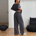 thumbnail image 6 of Two Piece Sets for Women Going out Round-Neck Short Sleeve And Long Pants Casual 2PC Sets, 6 of 6