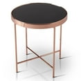 thumbnail image 2 of Home Square Vida Modern Glass Top End Table in Rose Gold - Set of 2, 2 of 6