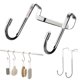 thumbnail image 5 of Gancho para puerta de armario, de metal resistente, doble gancho para armario, cocina, armario, cajón, baño, dormitorio., 5 of 8