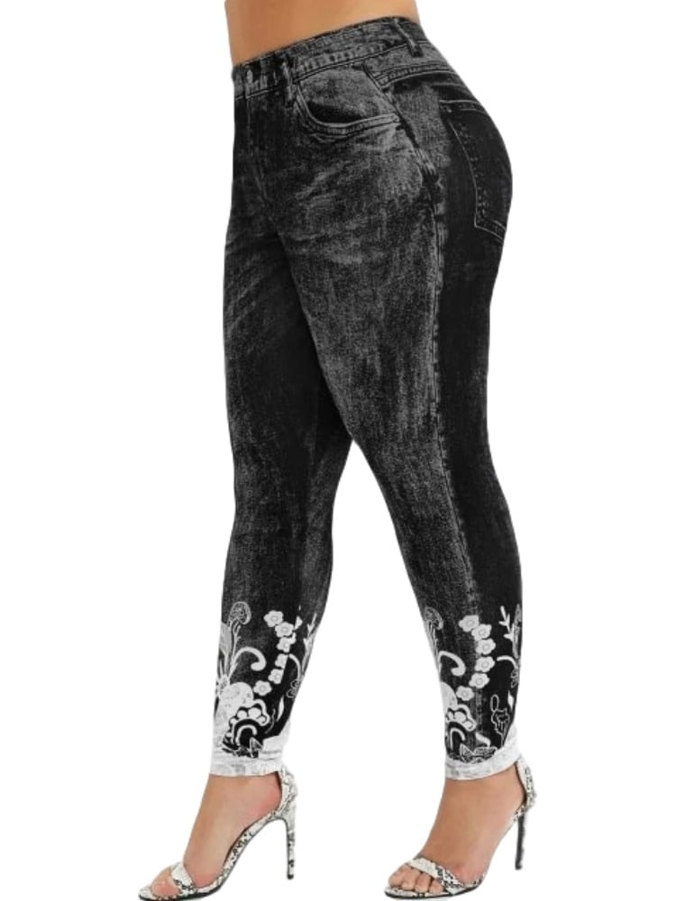 plus size denim leggings walmart