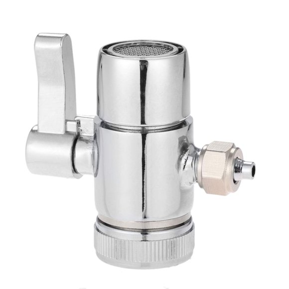 Faucet Diverter Valve, 1/4" Polished Chrome Faucet Splitter, Water Filter Connector for Kitchen Bathroom Sink Hose Attachment