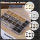 thumbnail image 2 of Leather Rivets, 600 PCS Multicolor Double Cap Rivets, Leather Rivet Kit with Hollow Punch,Punch Tool and Rubber Harmmer, 2 of 5