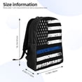 thumbnail image 4 of Disketp Thin Blue Line Flag Mochila Unisex de Apertura Lateral Completa, Mochila para Laptop para Escuela, Trabajo y Viajes, 4 of 8