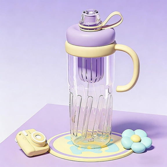 Plastic Tumbler with Straw, Large Capacity Travel Water Cup for Summer, Hot and Cold Drinks, Leak Resistant Reusable Cup for Home Office Gym