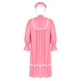 thumbnail image 4 of TiaoBug Men's Long Sleeve Sleep Gown with Sleeping Cap Lace Trim Vintage Victorian Style Pajama Set Sleepwear Pink XL, 4 of 6