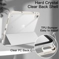 thumbnail image 3 of JETech Case for iPad (A16) 11th/10th Generation (2025/2022) with Pencil Holder, Clear Transparent Back Shell Slim Stand Shockproof Tablet Cover, Auto Wake/Sleep (White), 3 of 7