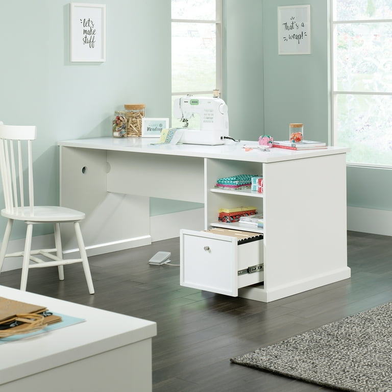 Better Homes Gardens Craft Form Craft Table with Hutch White Finish Walmart