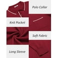 thumbnail image 6 of COOFANDY Knit Polo for Men Long Sleeve Collared Sweater Polo Business Casual Polos with Pocket, 6 of 10