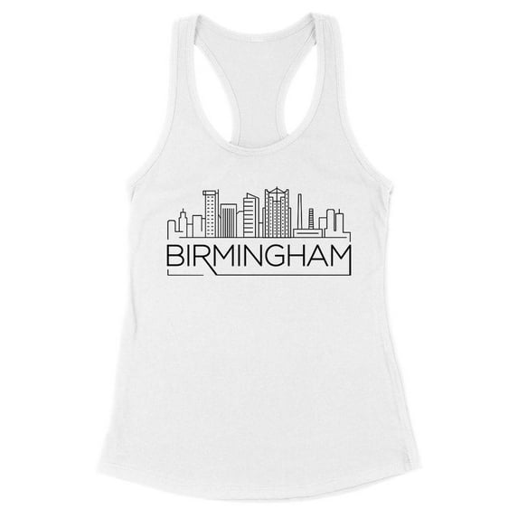 Skyline Birmingham Alabama Tank Top Fitted Racerback Women's Large White