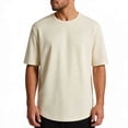 thumbnail image 2 of Men's Cooling Classic Crew T-Shirt | Anti-Odor | 4-Way Stretch | Moisture Wicking Short Sleeve Workout Shirts Big and Tall Size M-5XL Beige, 2 of 5